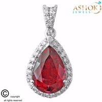 2.33 ct Pink Tourmaline Natural Gemstone 18 k White Gold Diamond Wedding Gift Pendant Jewelry
