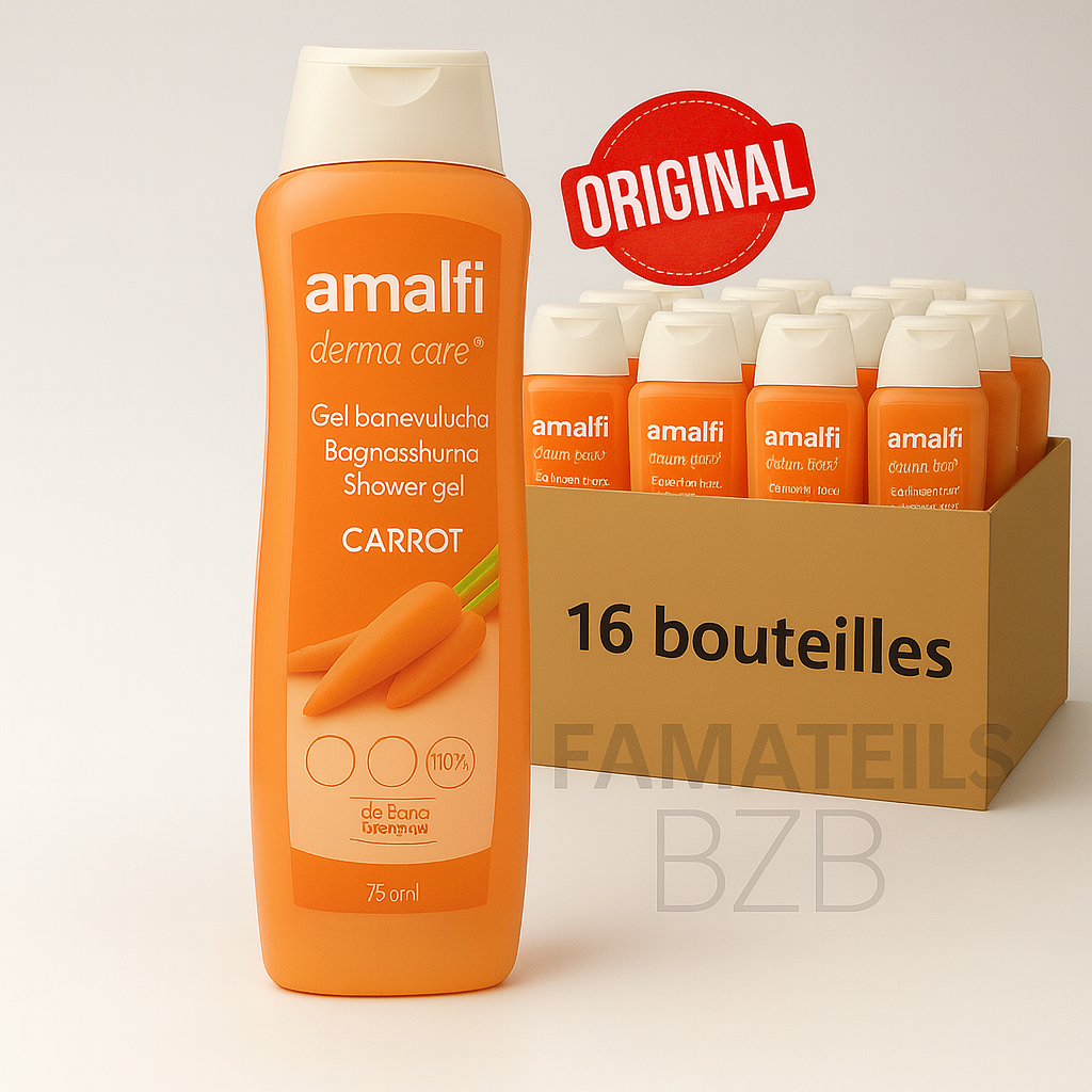 ?? Gel Douche Amalfi Carrot – Carton de 16 Bouteilles (Prix de Gros)