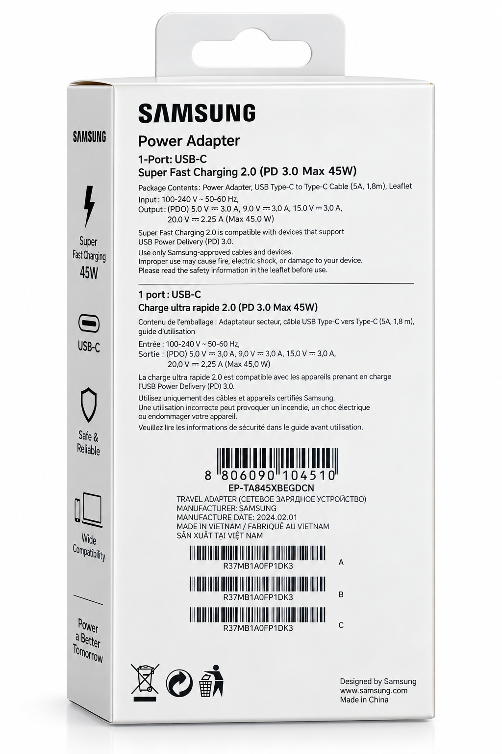 Chargeur Samsung 45W PD USB-C