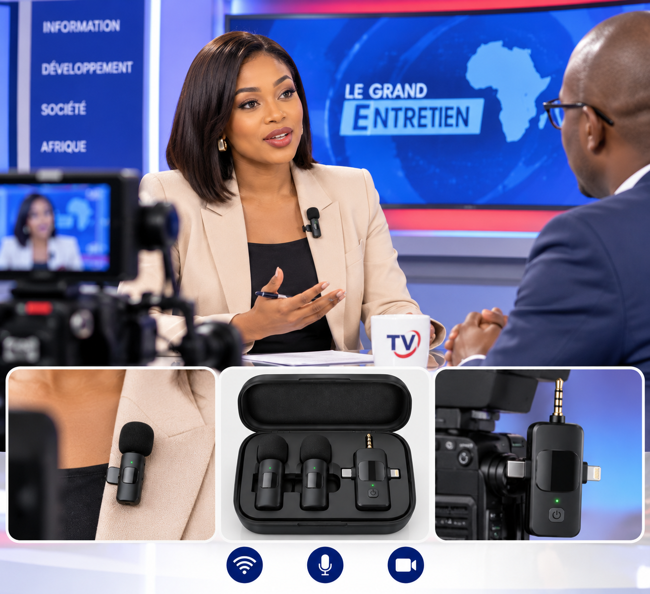 Micros-cravates sans fil – La solution audio des interviews et plateaux TV