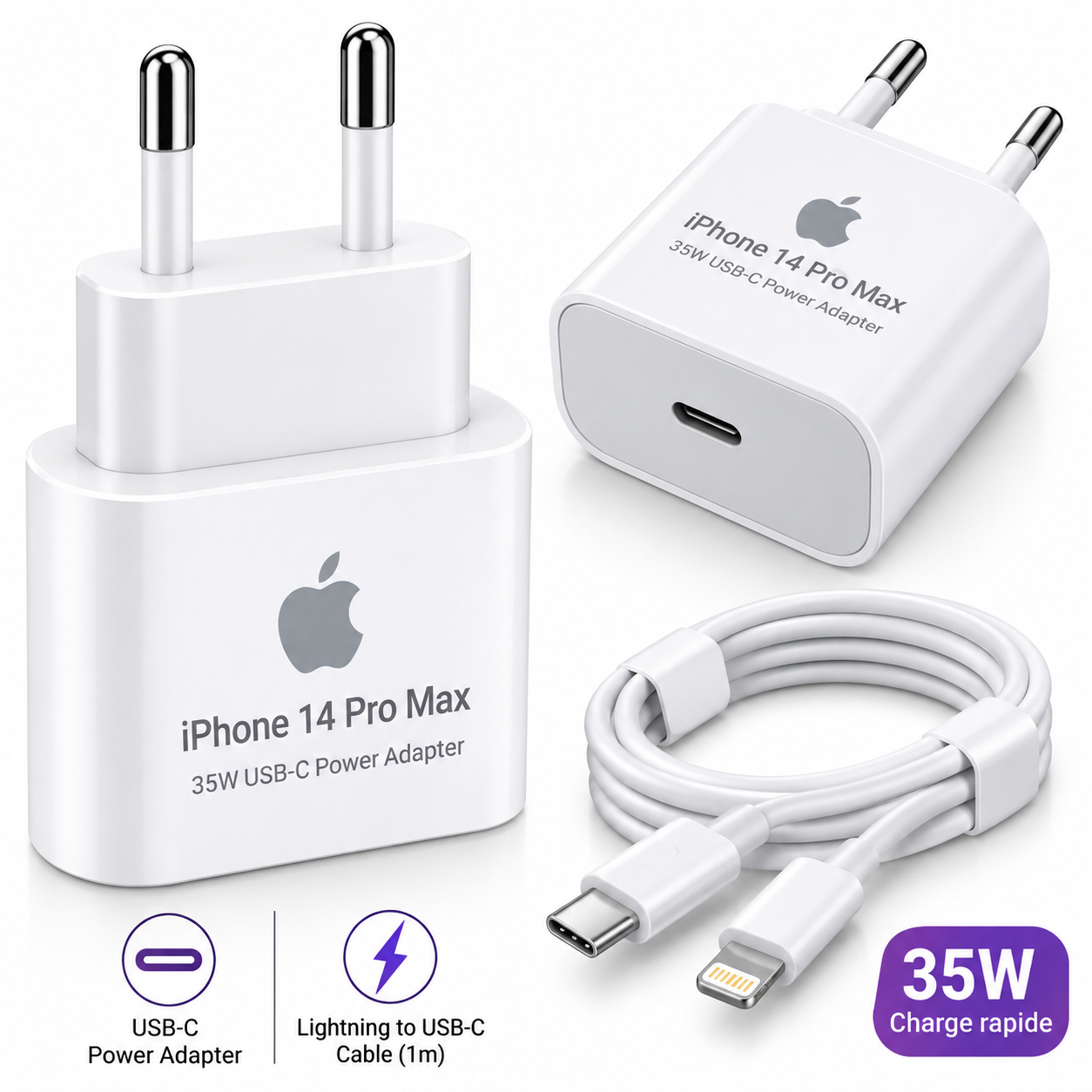 Chargeur iPhone 14 Pro Max 35W