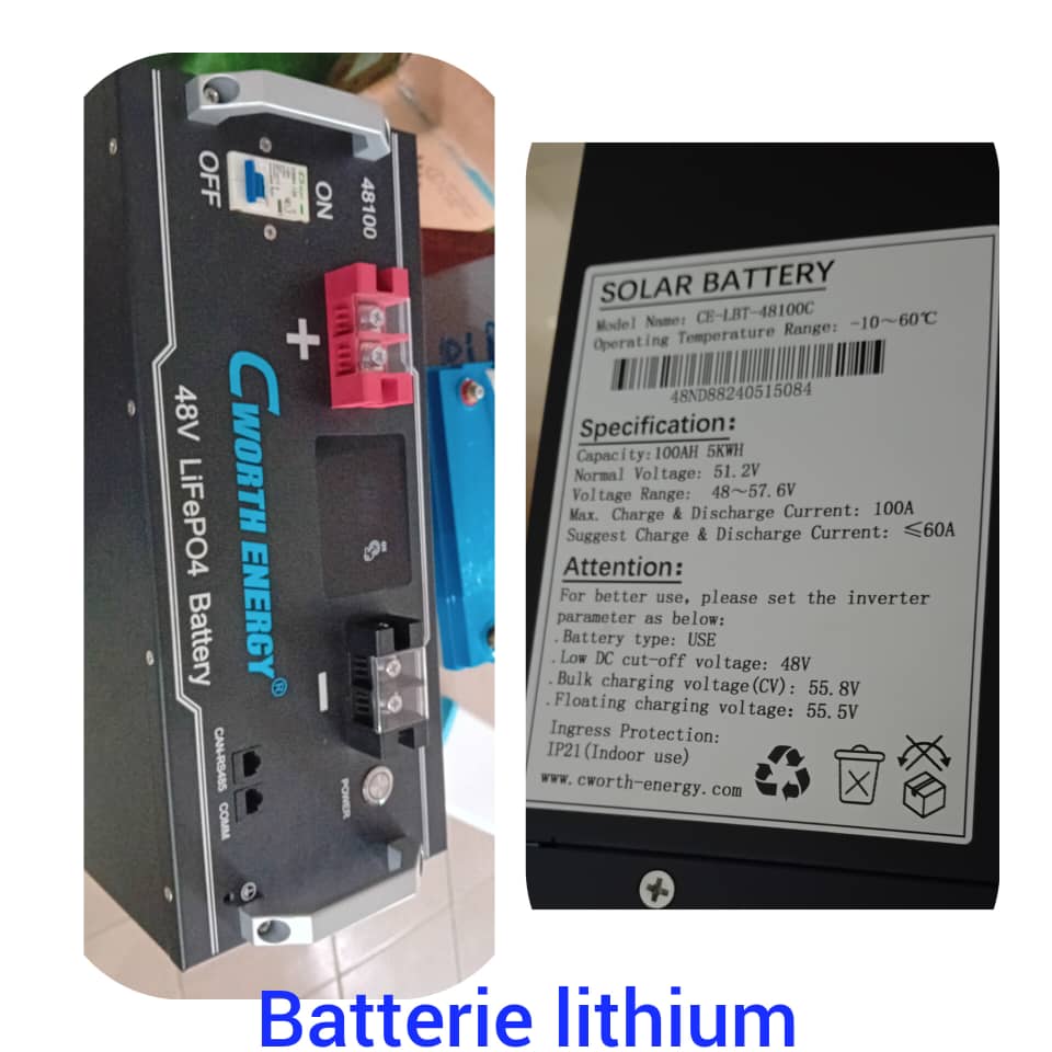 BATTERIE LITHIUM 5KWH/48V