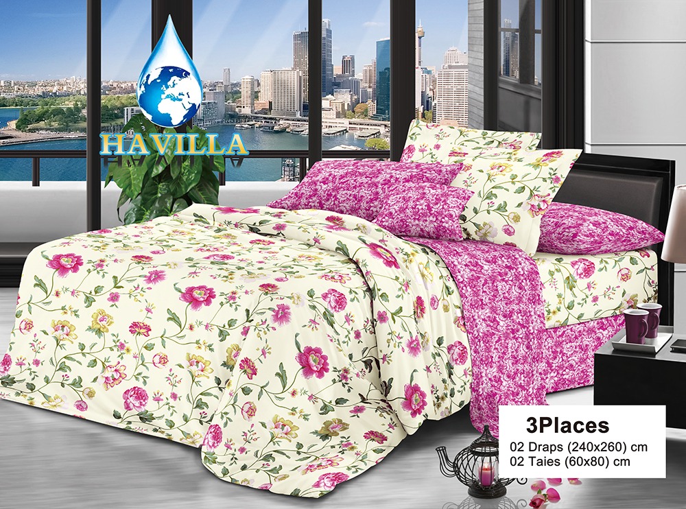 3-Piece Flat Sheets, 240 x 260 cm, 100% Cotton