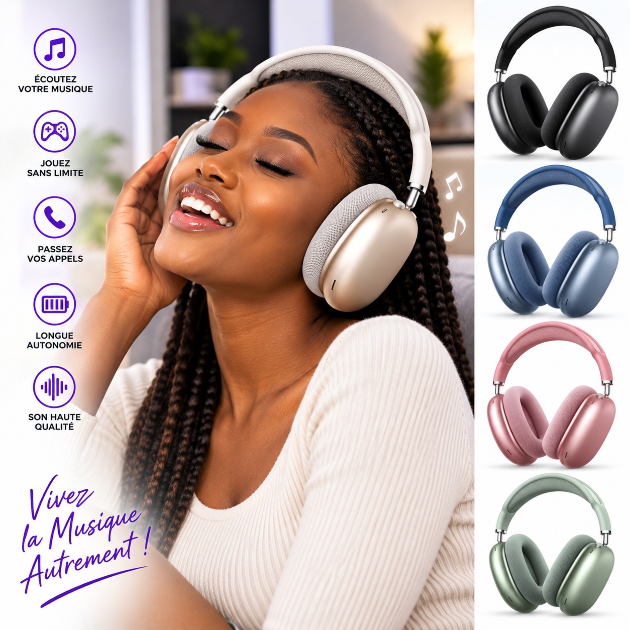 Casque Bluetooth sans fil