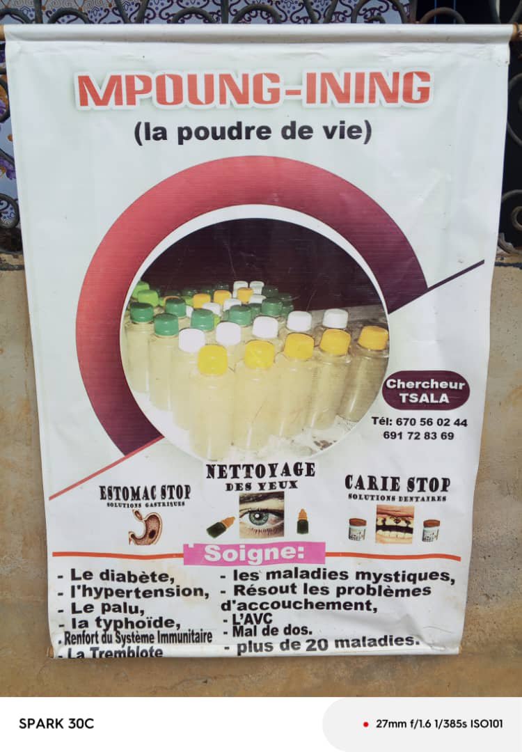 MPOUNG-INING (POUDRE DE VIE), CACAO-CARAMEL, ESTOMAC STOP ET POUDRE MAGNIFIQUE (ANTI CARIE ET PLAIES)