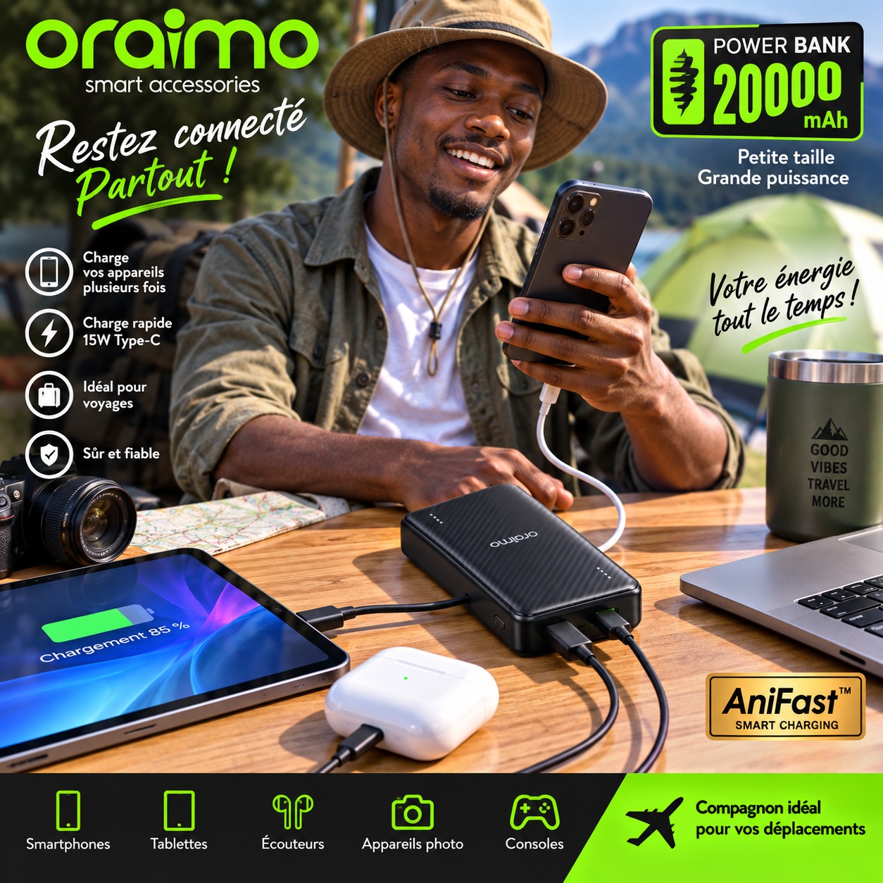 Power Bank ORAIMO 20 000 mAh