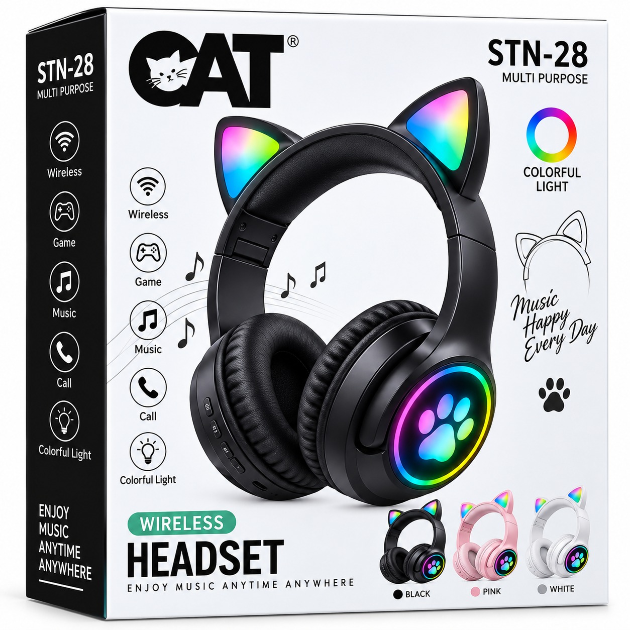 STN-28 – Casque Bluetooth LED RGB