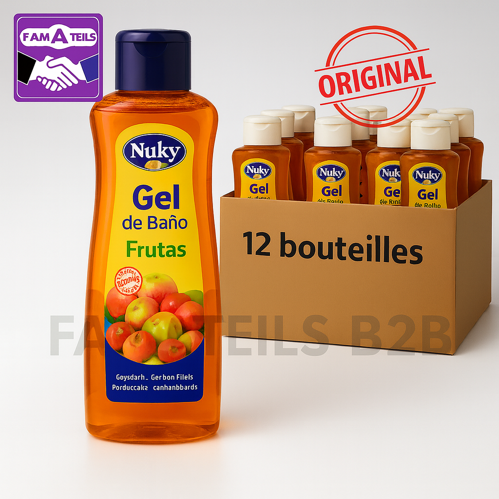 Gel de Bain Nuky – Fruits Carton de 12  (750 ml)