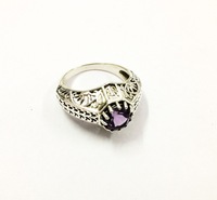 925 Sterling Silver Jewelry Amethyst New Design Ring