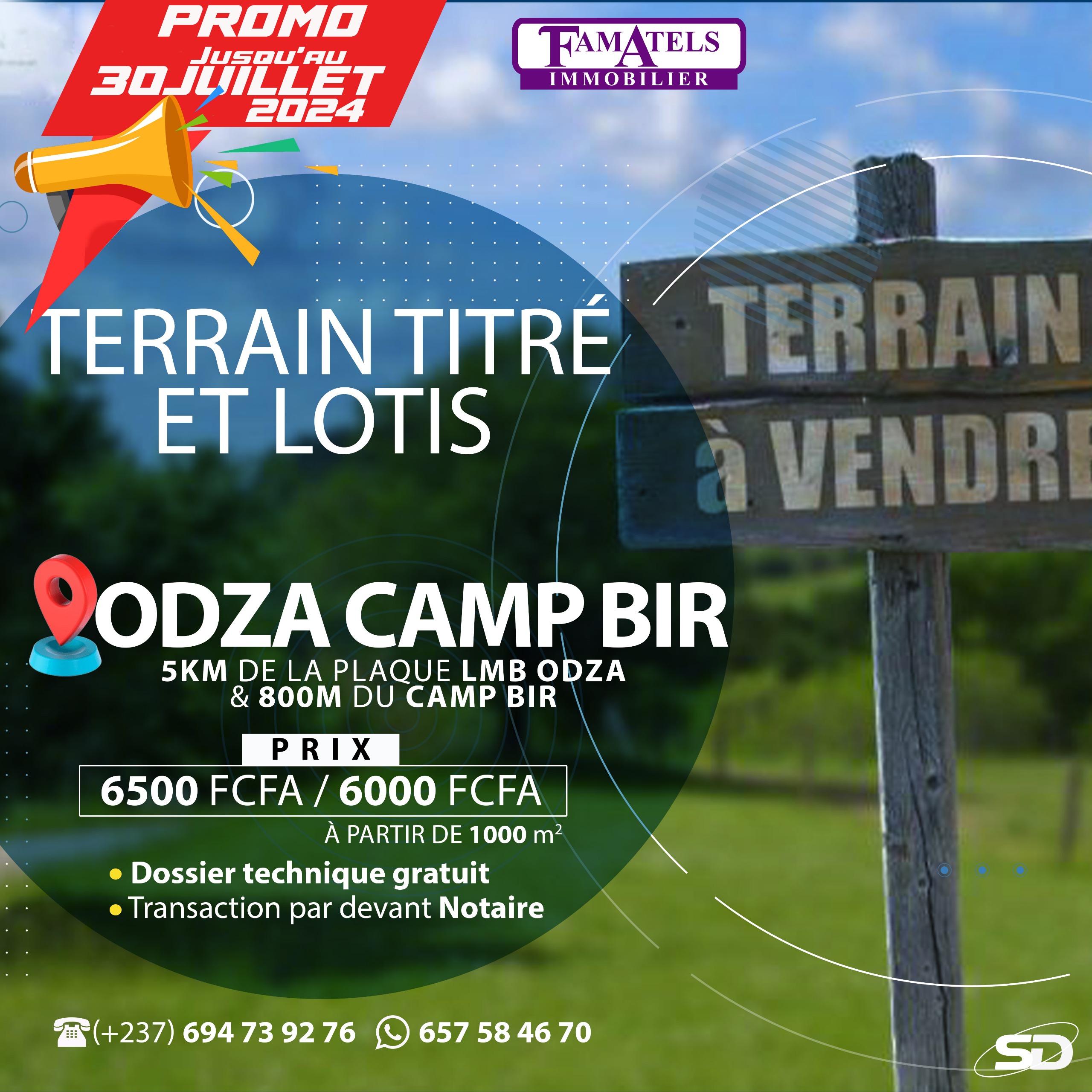 titled and serviced land for sale in Nkoabang (Yaoundé)