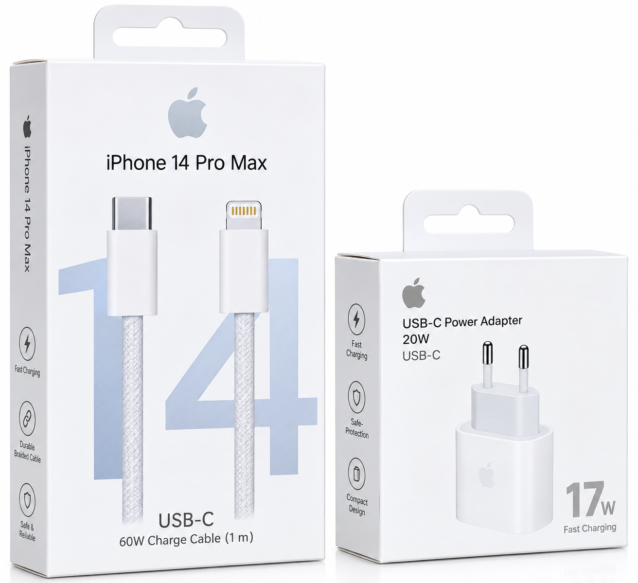Chargeur Iphone 14 pro USB-C 60W + Adaptateur 20W