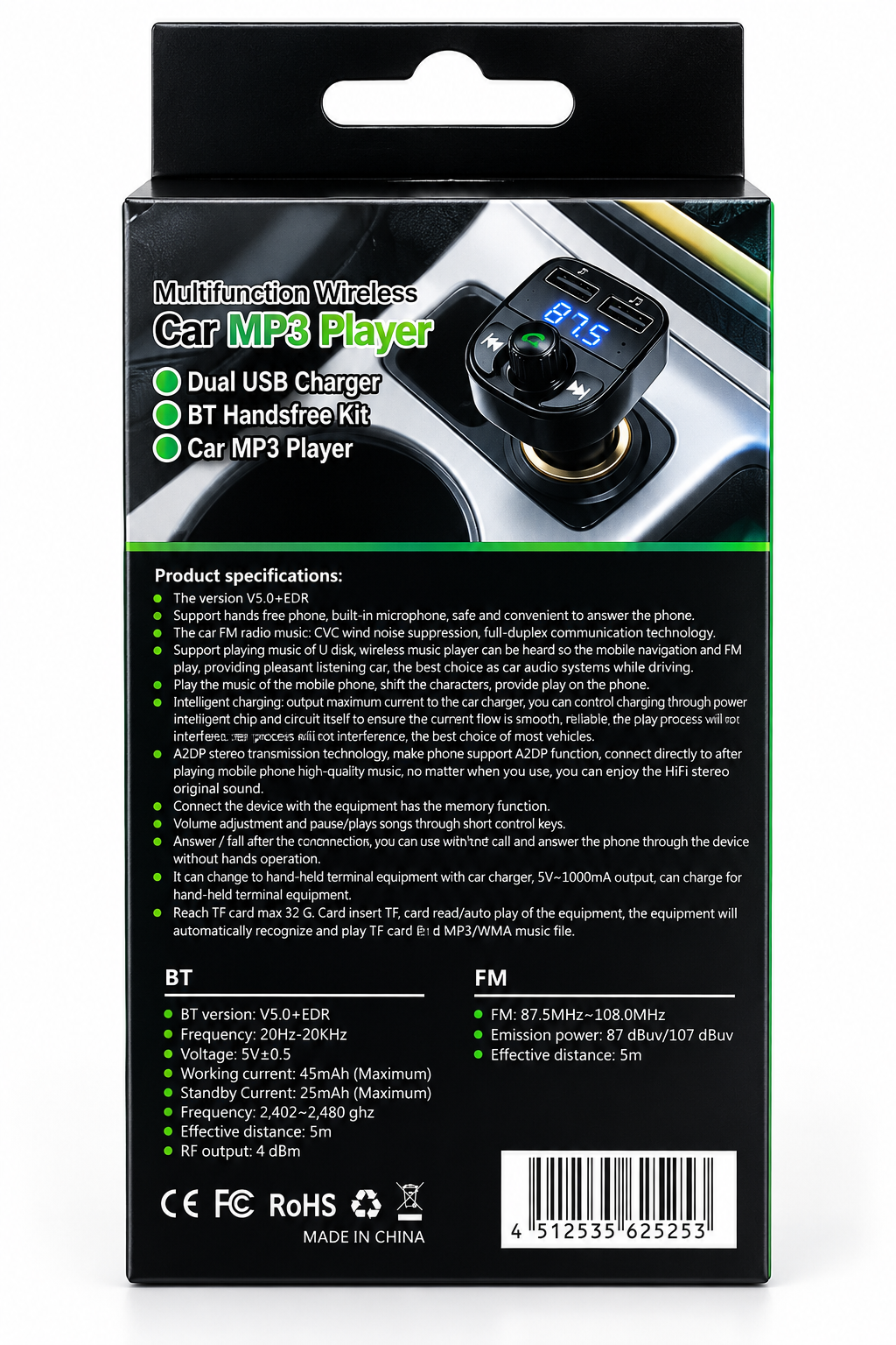 X8 Multifunction Wireless Car MP3 Player
