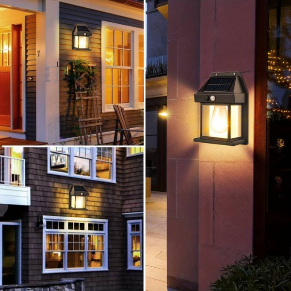 Solar light bulb - solar wall light with motion sensor