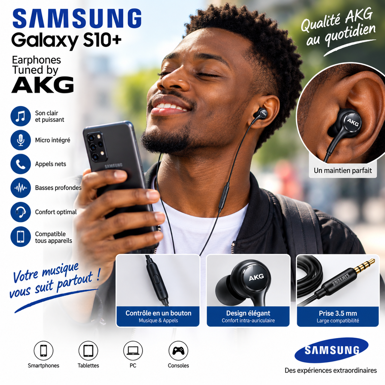 Écouteurs Samsung Galaxy S10+ AKG