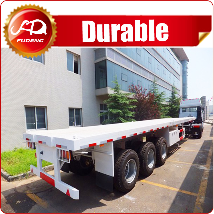 Cheap 3 axle 40ft or 20ft used trailer container flatbed truck trailer