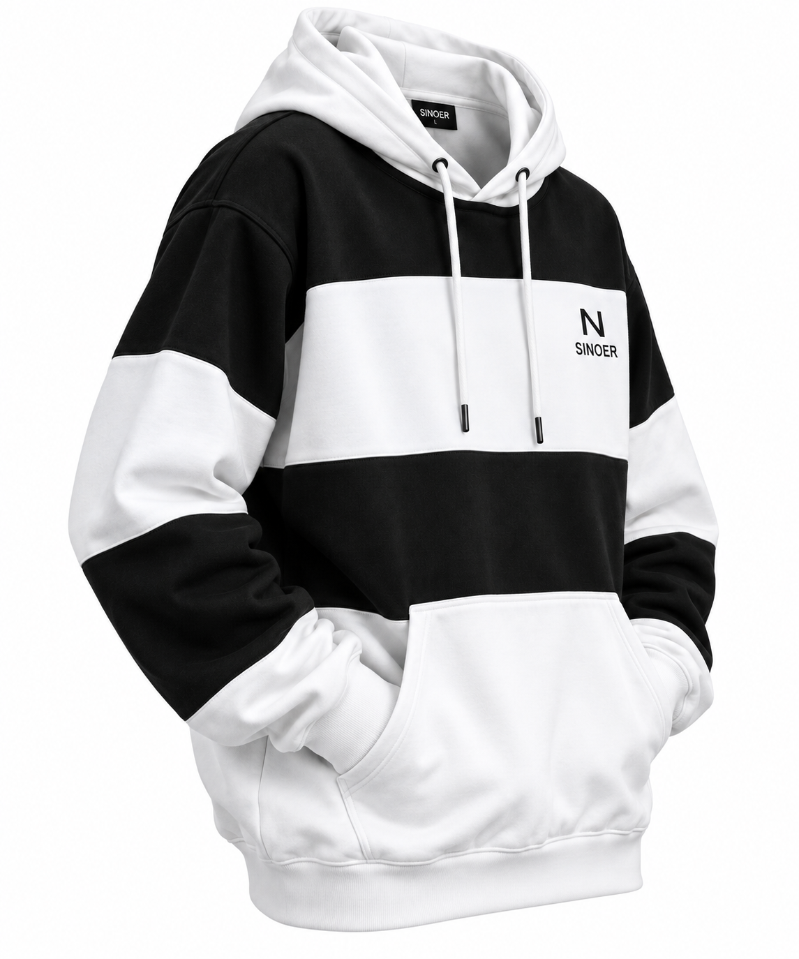 ?? Sweat à capuche bicolore – Style moderne et décontracté