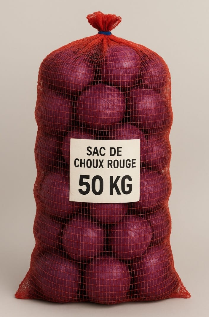 SAC DE CHOUX ROUGE DE 50KG