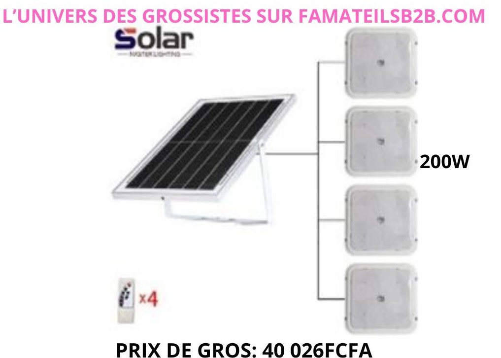 Un panneau solaire avec 4 lumières de 200W 
