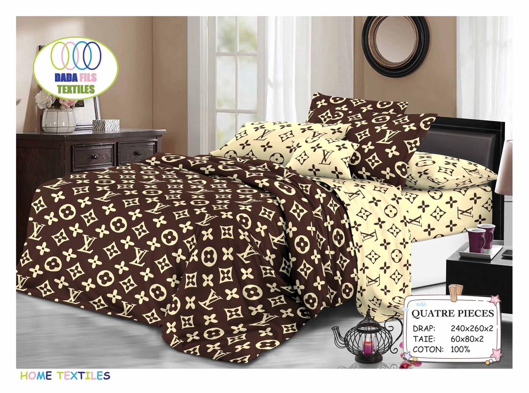 3-Piece Flat Sheets 240 x 260 cm 100% Cotton