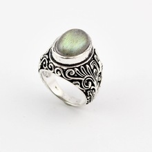Unique 925 Sterling Silver Labradorite Oval Handmade Ring
