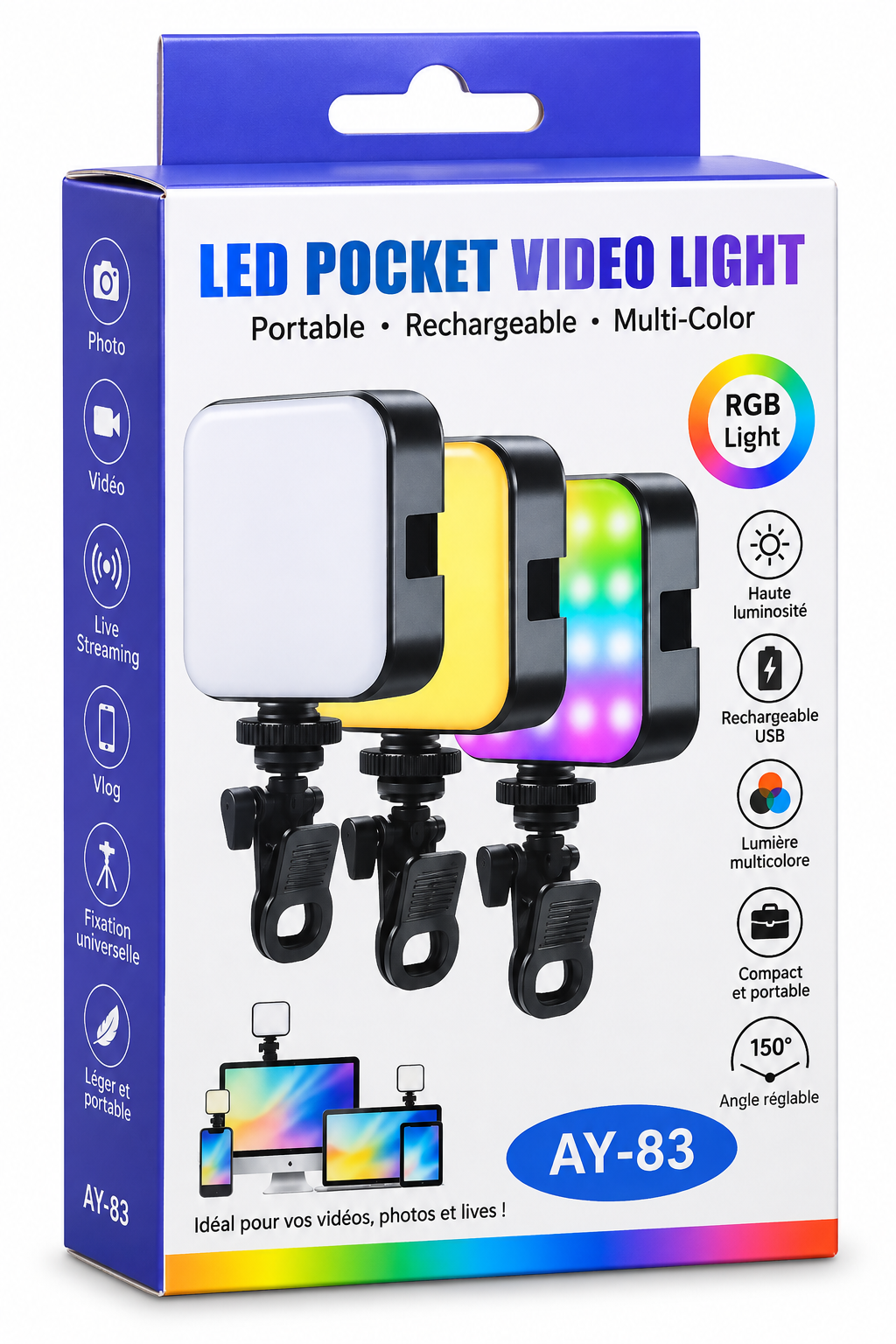 Lampe LED Pocket Video Light AY-83