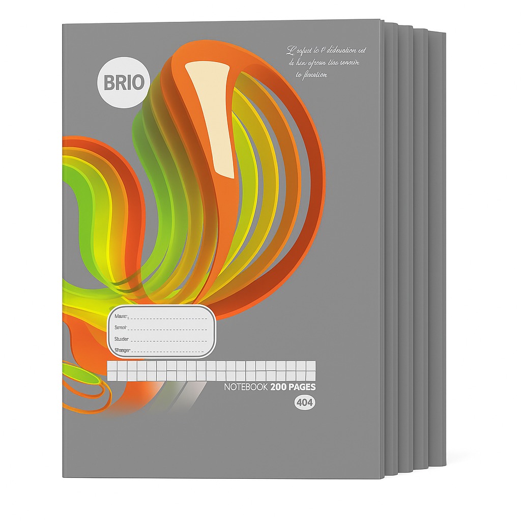 PAQUET Cahier BRIO – 200 Pages COUVERTURE DUR Pages