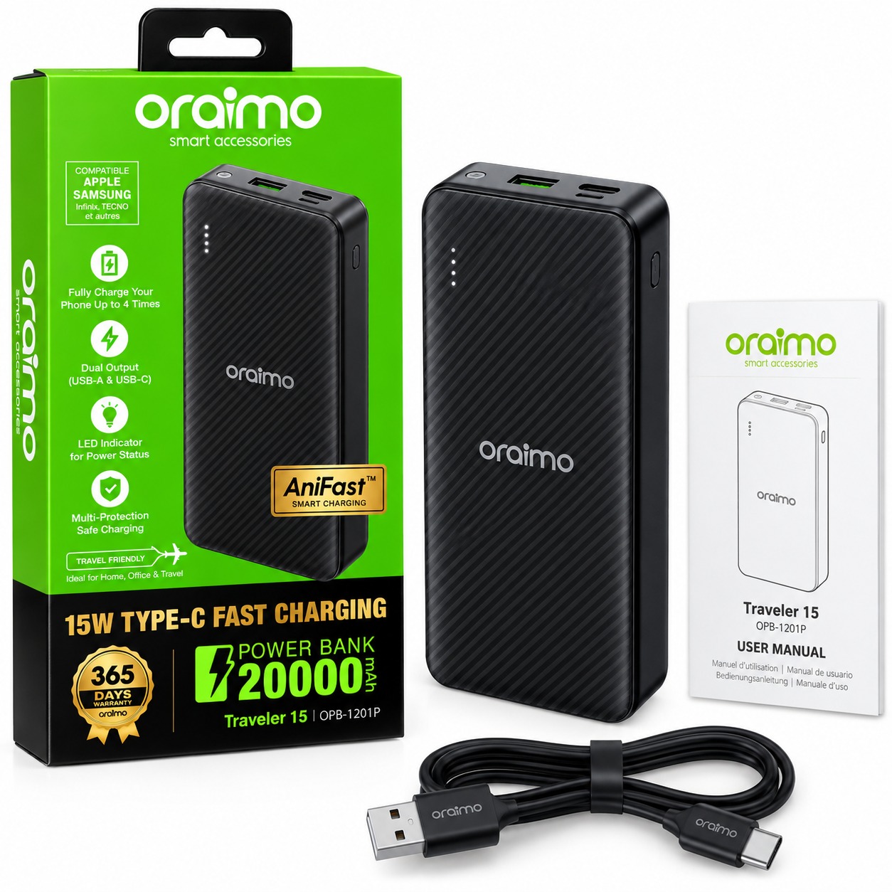 Power Bank ORAIMO 20 000 mAh