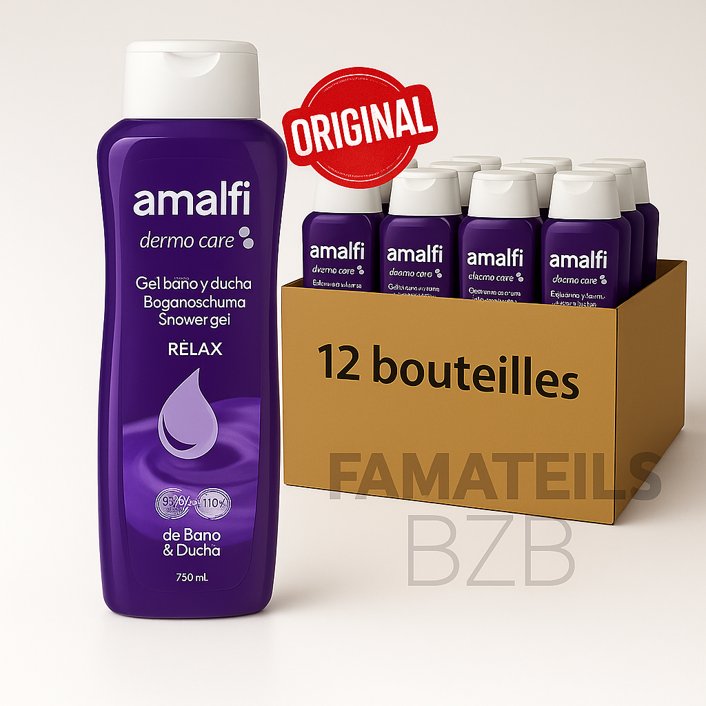 Gel de Bain Amalfi Relax (Carton de 12 bouteilles, Gros)