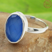 Gorgeous blue onyx gemstone 925 sterling silver ring jewelry wholesale online gemstone ring