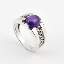 Hot Selling 925 Sterling Silver Amethyst Handmade Ring