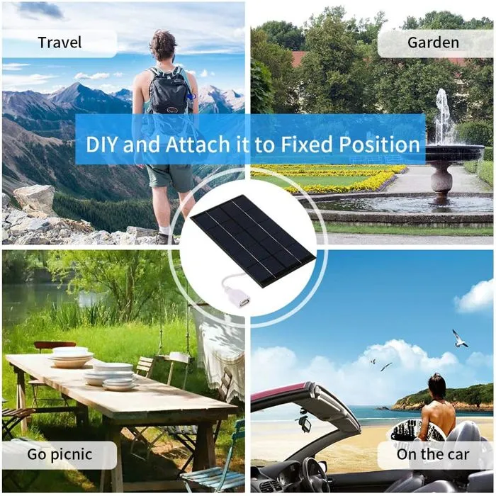 Portable Solar Phone Charger with Solar Panel for Camping, Hiking and Travel