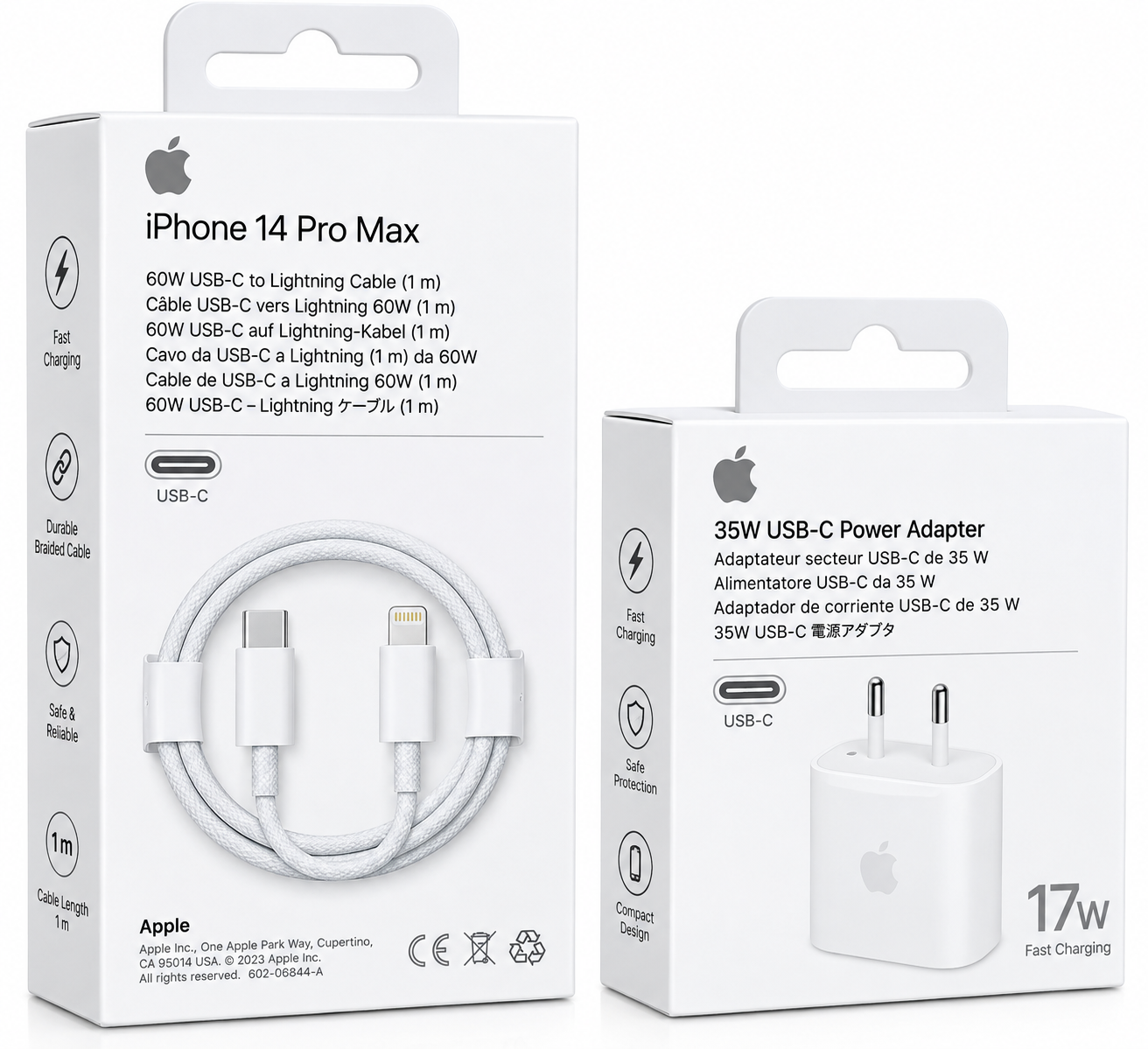 Chargeur Iphone 14 pro USB-C 60W + Adaptateur 20W