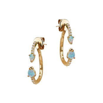 925 silver jewelry fashion dainty mini opal gold plated drop earrings