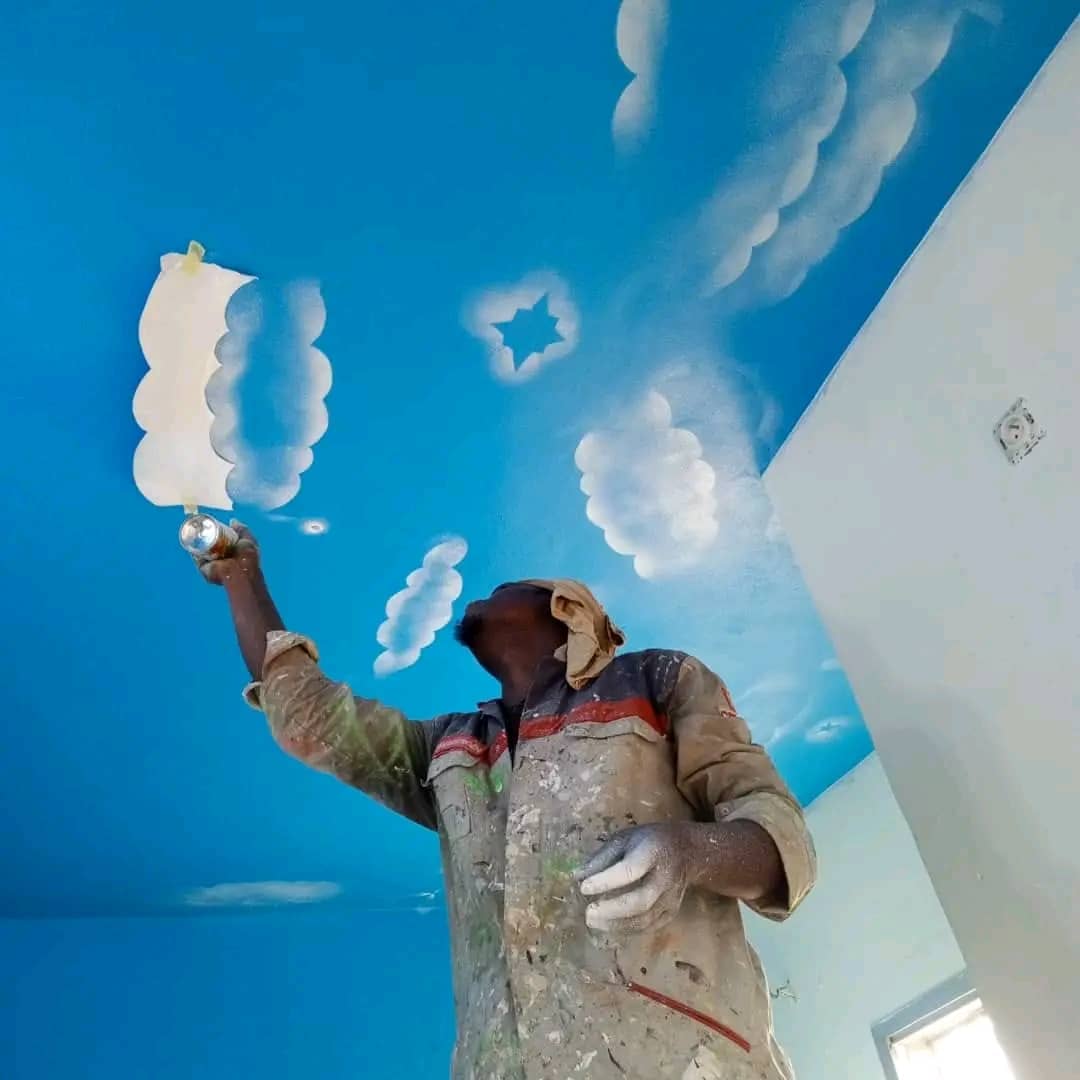 Plafond décoratif artistique effet ciel & nuages 3D