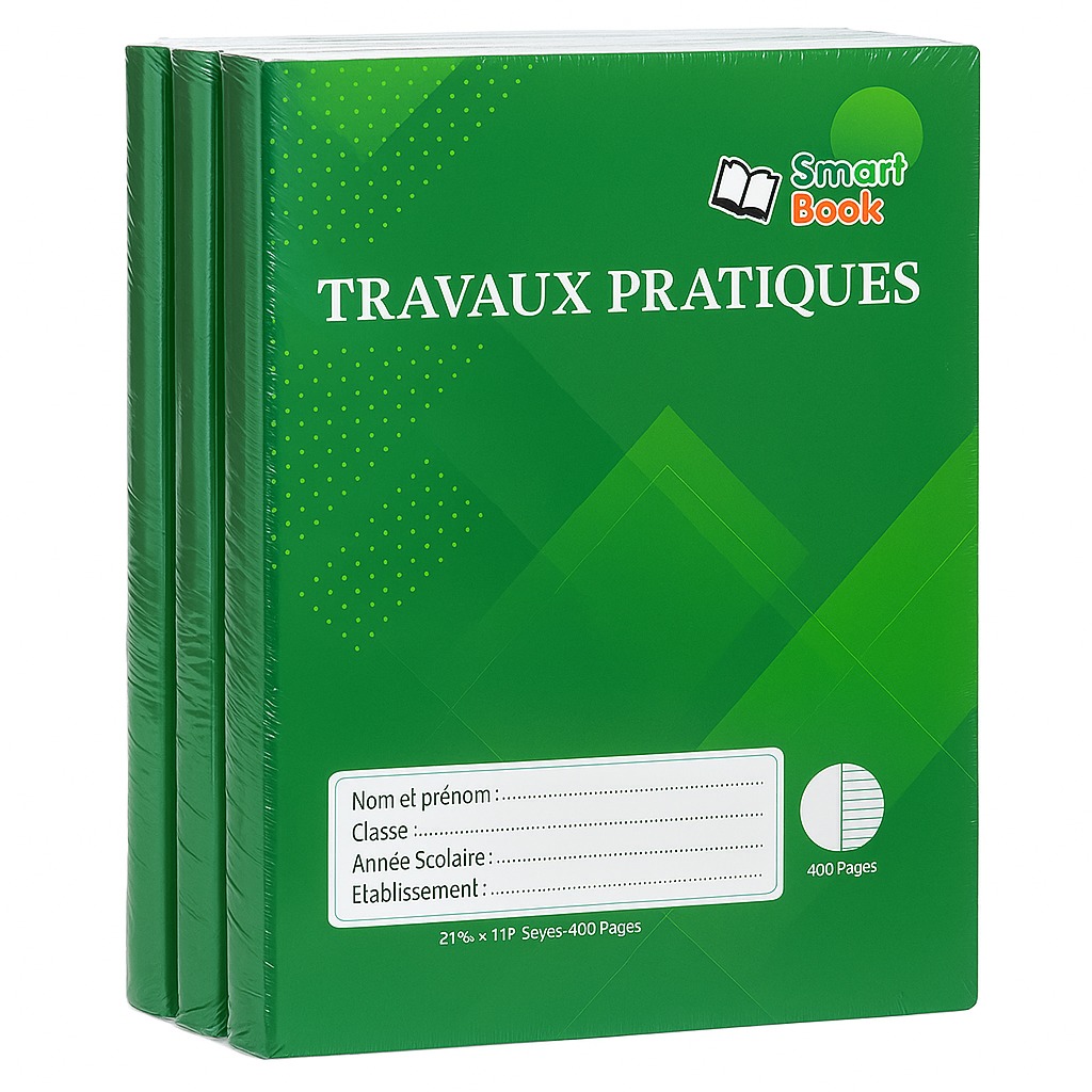 Paquet Cahier Scolaire Travaux Pratiques – Smart Book (400 Pages)