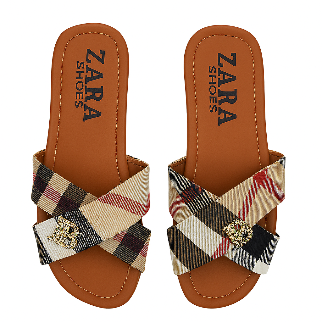 "ZARA SHOES" Women's Checkered Babouche – Classic elegance revisited