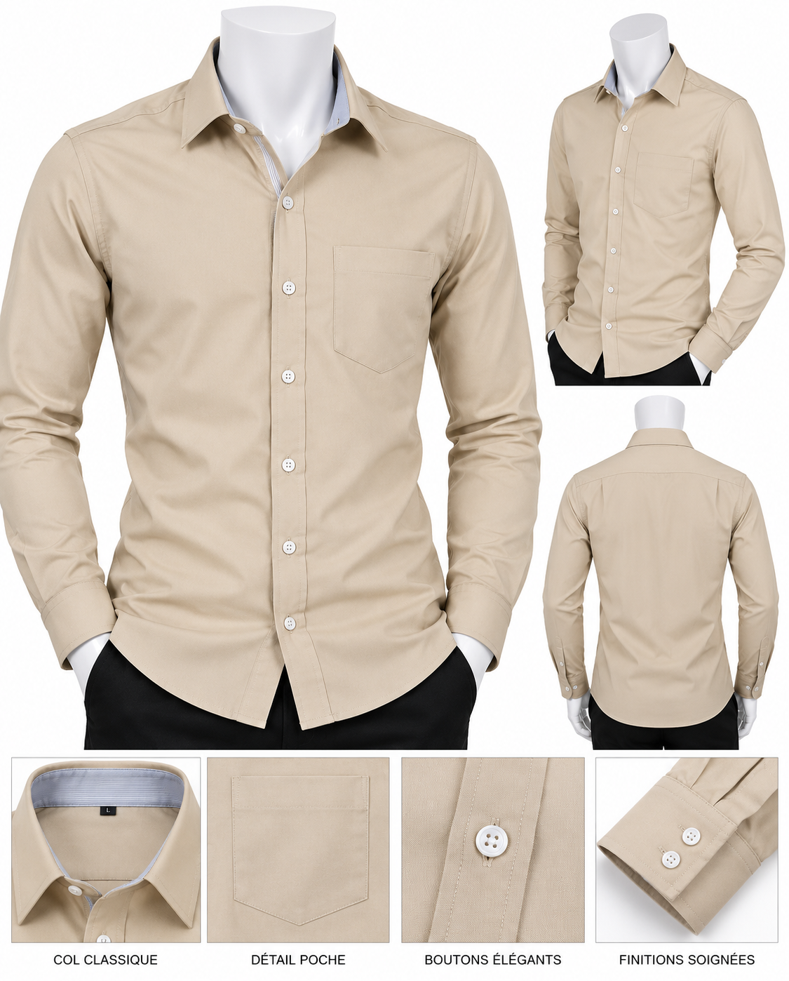 Chemise élégante – Style classique et finitions soignées