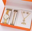 Women's Classic Gold Watch & Jewelry Gift Set – Timeless Elegance