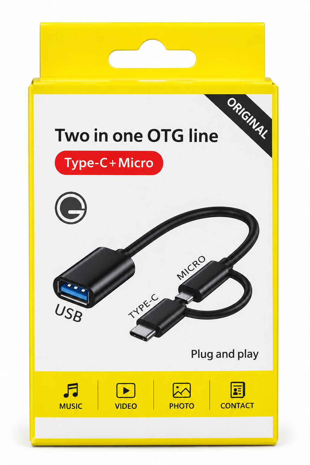 Câble OTG 2-en-1 Type-C + Micro USB