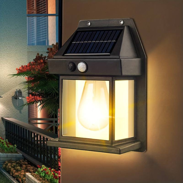 Solar light bulb - solar wall light with motion sensor