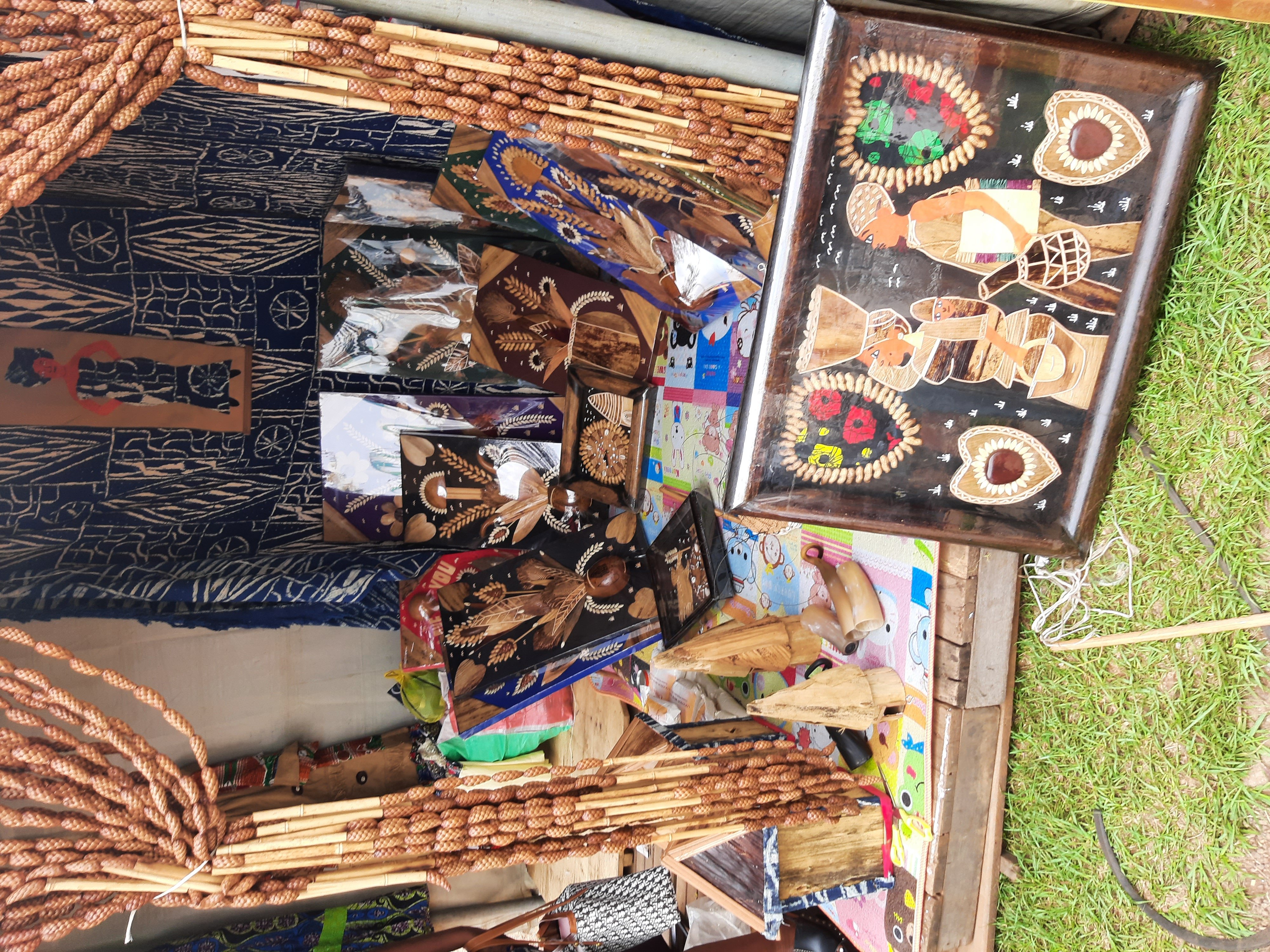 Judith kems and craft:traditional pictures,traditional beads,necklace,horns ,traditional dresses and horse tail,traditional hurts all in plant fibres