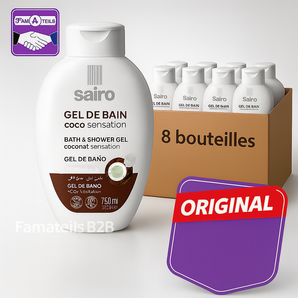  SAÏRO Gel de Bain – Coco Sensation (Carton de 8 bouteilles)