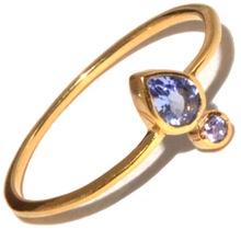 Tanzenite Lovely Look Gold Plated Rings