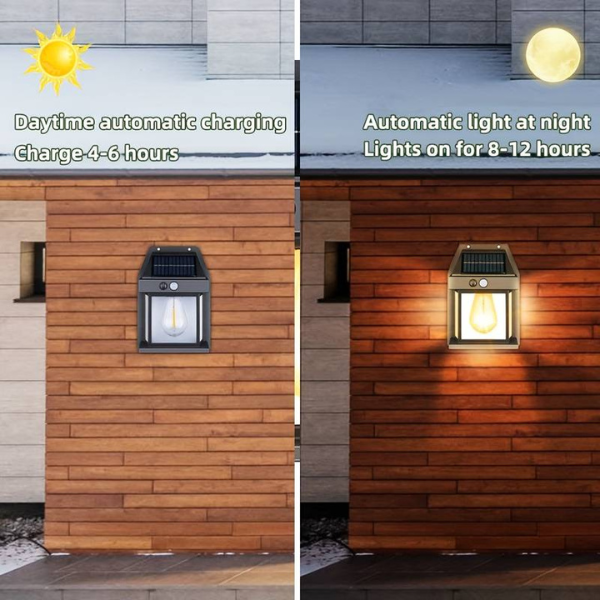 Solar light bulb - solar wall light with motion sensor