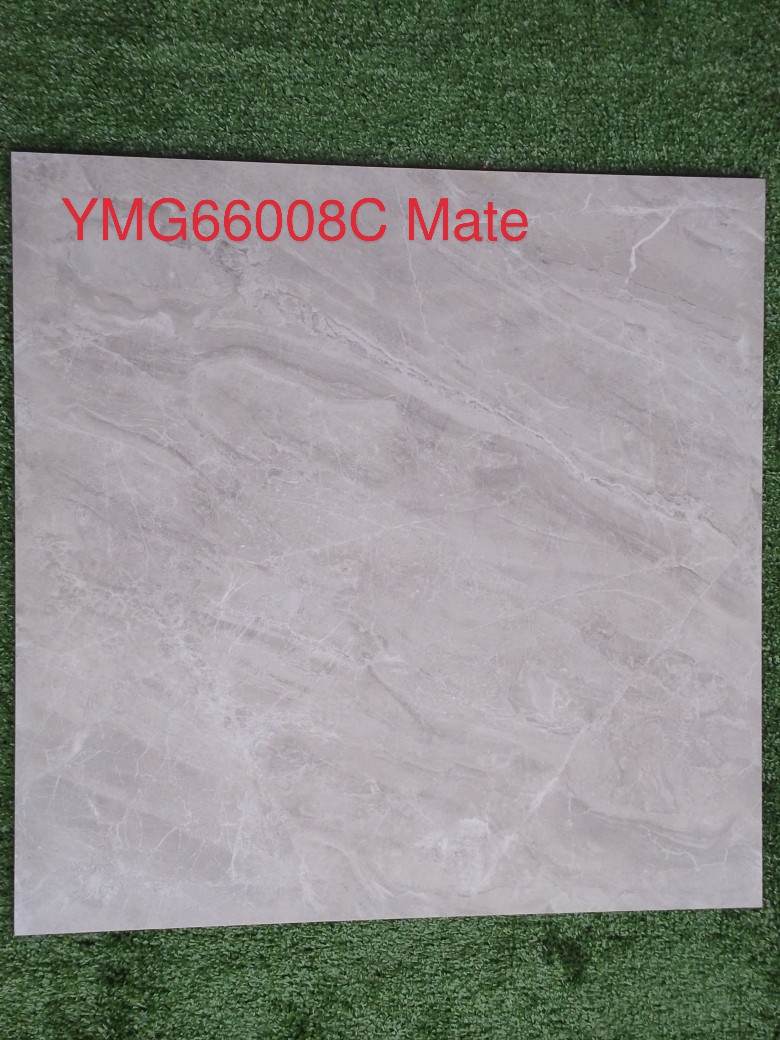 YMG66008C Matte Marble-Effect Porcelain Tile - 60x60 cm