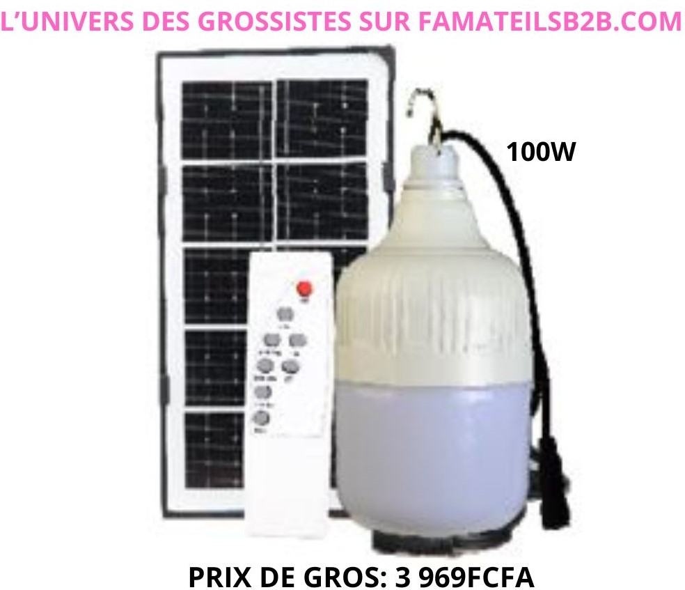 Ampoule solaire (Comprend un panneau solaire et télécommande)