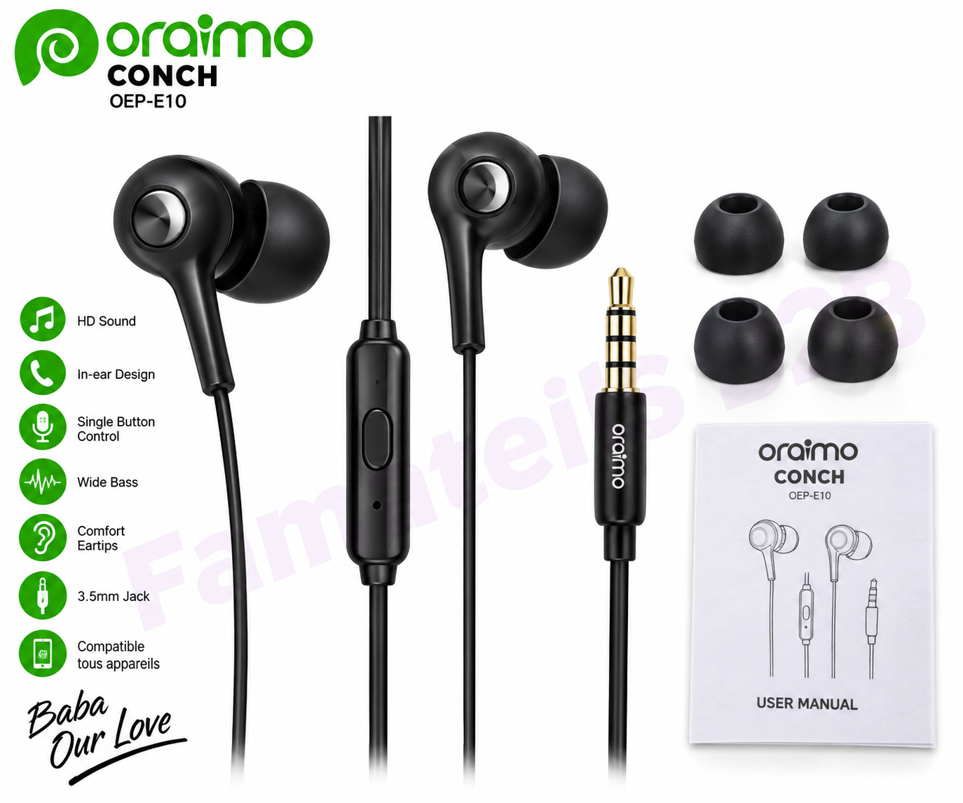 Écouteurs Oraimo Lite OEP-E10