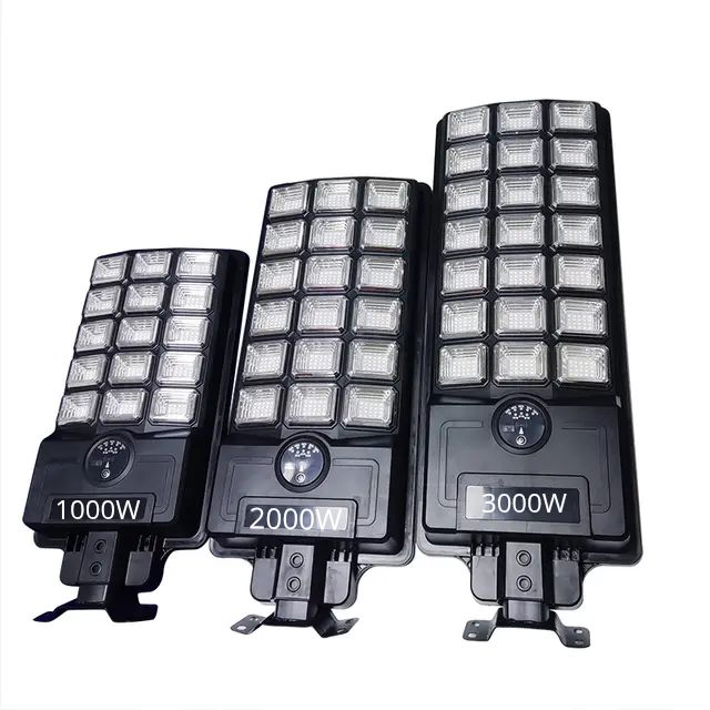 3000W Solar Outdoor Floor Lamp-300000LM Solar Light with Remote Control, 6500K Dusk to Dawn Waterproof IP67 Outdoor Solar Spotlight for Street Garage Public Lighting