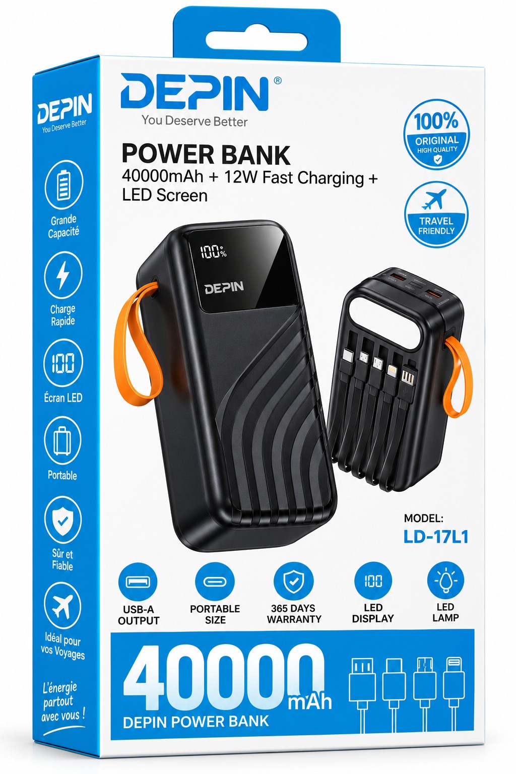 Power Bank DEPIN 40 000 mAh