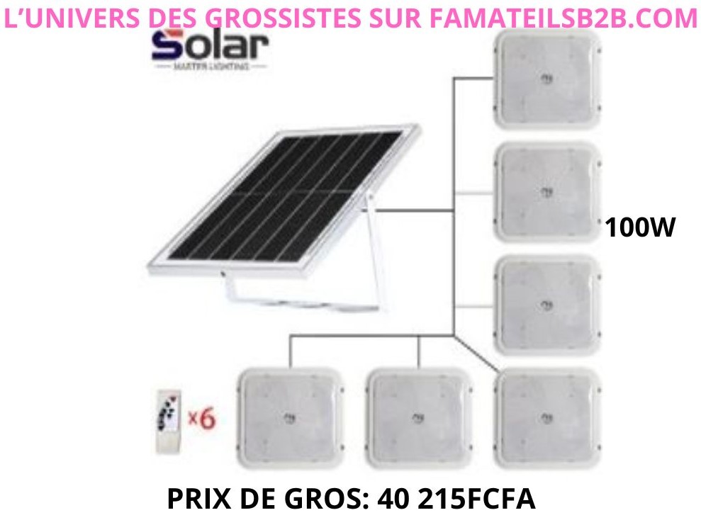 Un panneau solaire avec 6 lumières de 100W 
